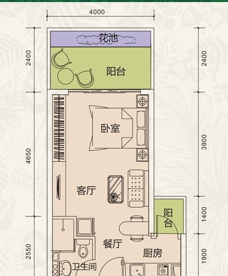 臨高半島陽光+44平小戶型+明廚明衛(wèi)+配套齊全+交通便利