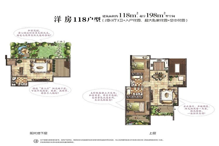 洱海傳奇洋房-118戶型 2室3廳3衛(wèi)1廚 118.00㎡