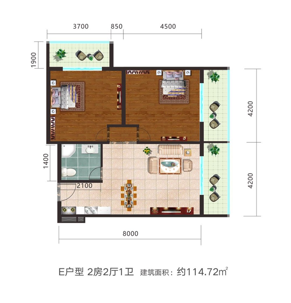 洪城國際度假公寓洪城國際度假公寓 E戶型