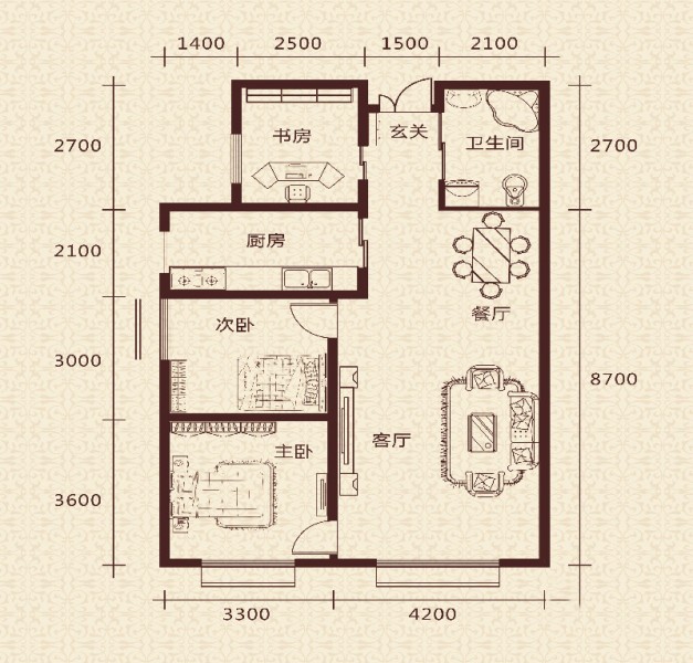 通嘉·東方御景二室二廳一廚一衛(wèi)一書(shū)99.18平 60.5萬(wàn)元-套