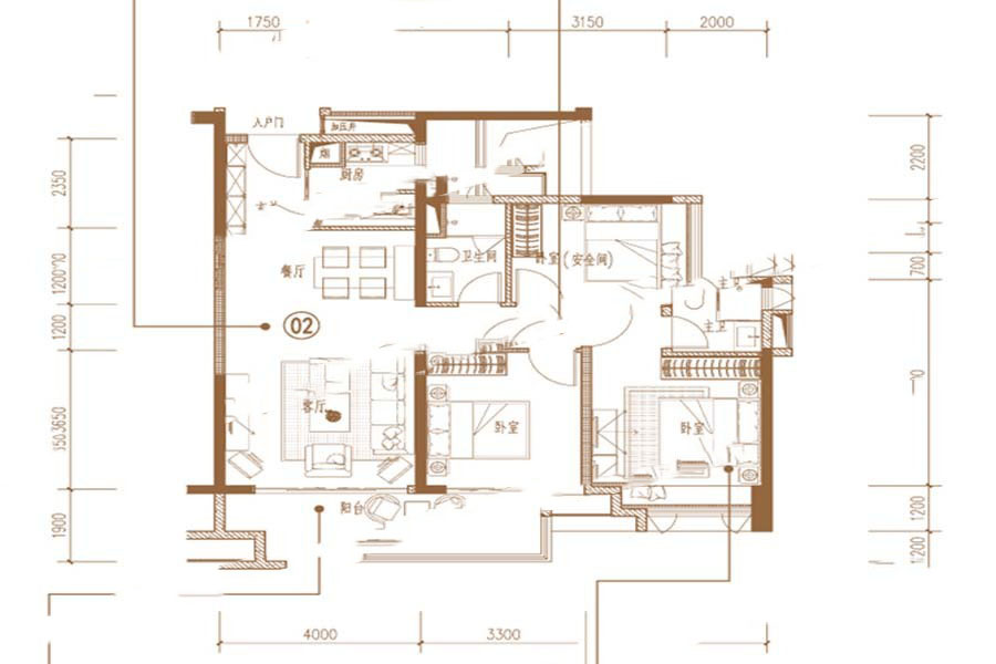 保利中央公園163棟_02戶型 3室2廳2衛(wèi)1廚 92.8㎡ 73.58萬元-套