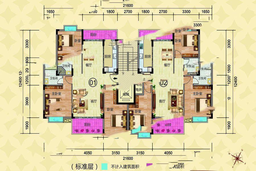 北慣·錦繡天地7、8、9棟戶型圖 3室2廳2衛(wèi)1廚 115㎡ 51.75萬元-套