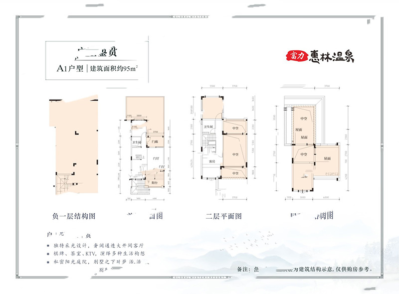 恒大依山海灣A1戶(hù)型 95㎡ 2室2廳2衛(wèi)1廚