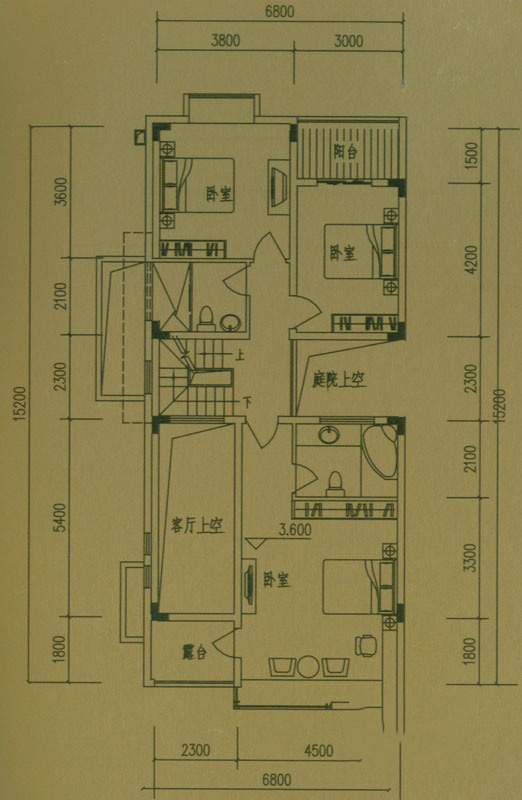 泳池雙拼別墅A戶型2層 4室4廳4衛(wèi)1廚 229㎡