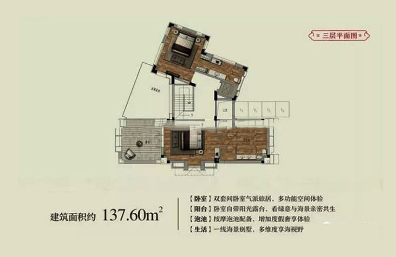 C戶型三層 6房4廳8衛(wèi)1廚+1保姆房 建面582㎡