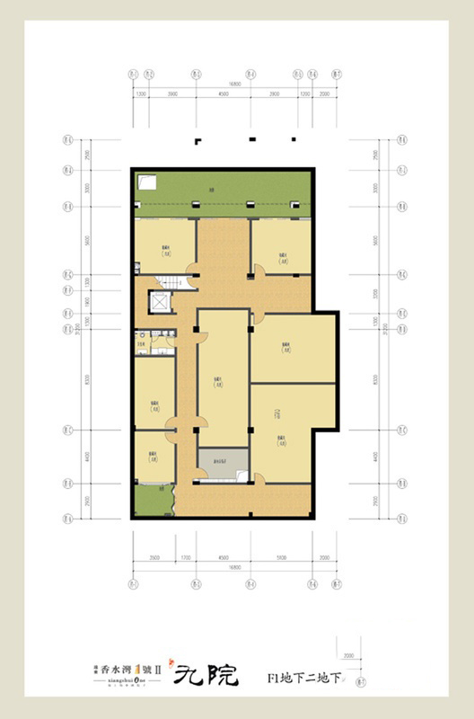 香水灣1號Ⅱ期-九院--F1戶型一層平面圖 4室3廳5衛(wèi)1廚 246㎡