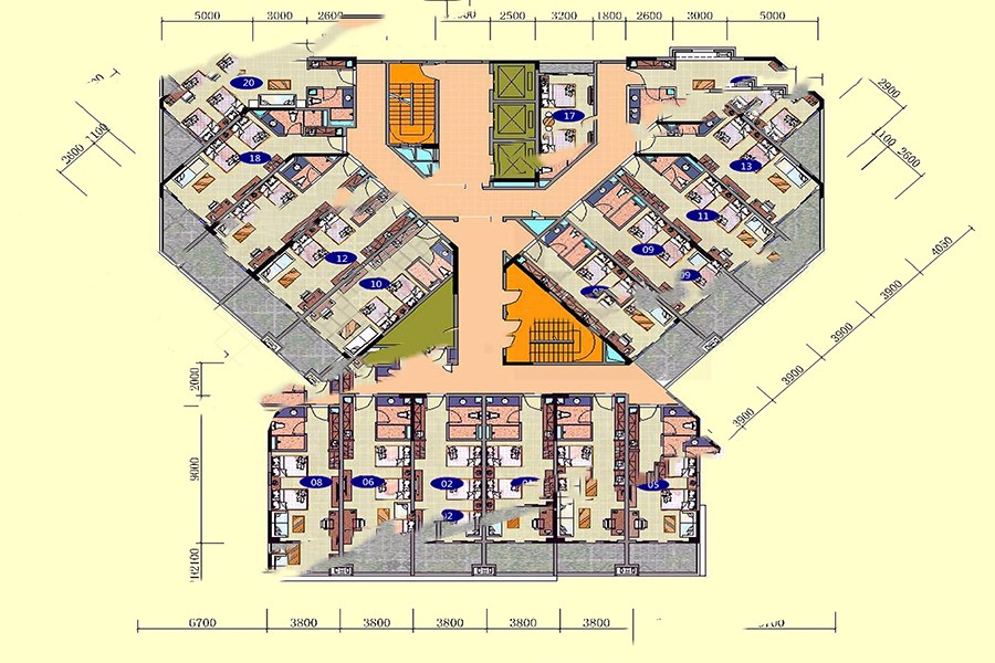 A-1標(biāo)準(zhǔn)層平層 1室1廳1衛(wèi)1廚 建面53㎡ 42.4萬元-套