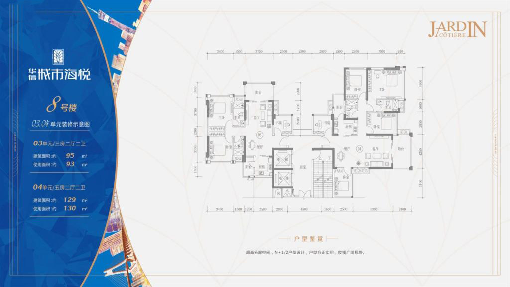 8號(hào)樓03、04單元 5室2廳2衛(wèi)1廚 129㎡