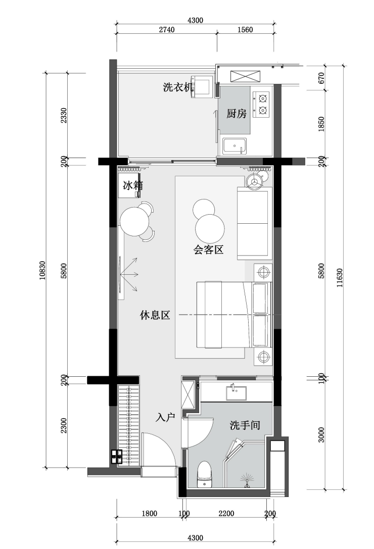 九所泊云豪華舒適型一居室57㎡-59㎡