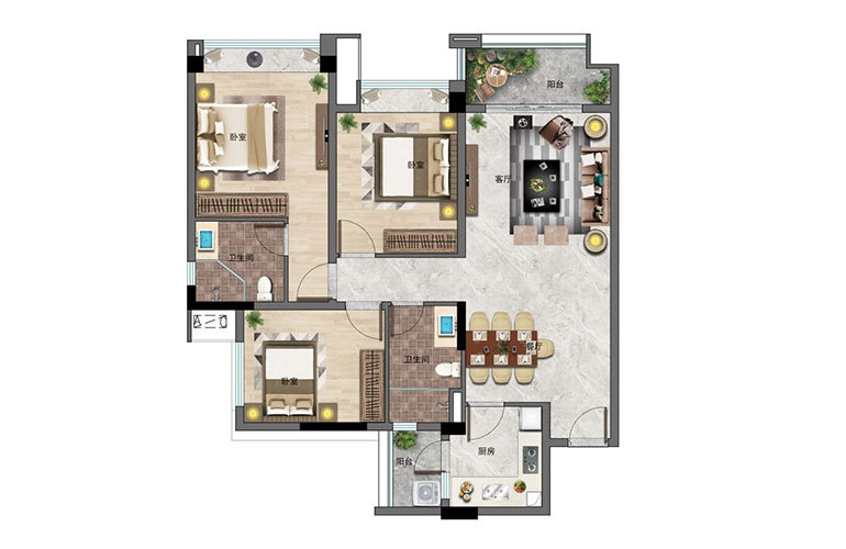 景業(yè)·白鷺洲臨高景業(yè)白鷺洲 3房2廳2衛(wèi) 建面104㎡