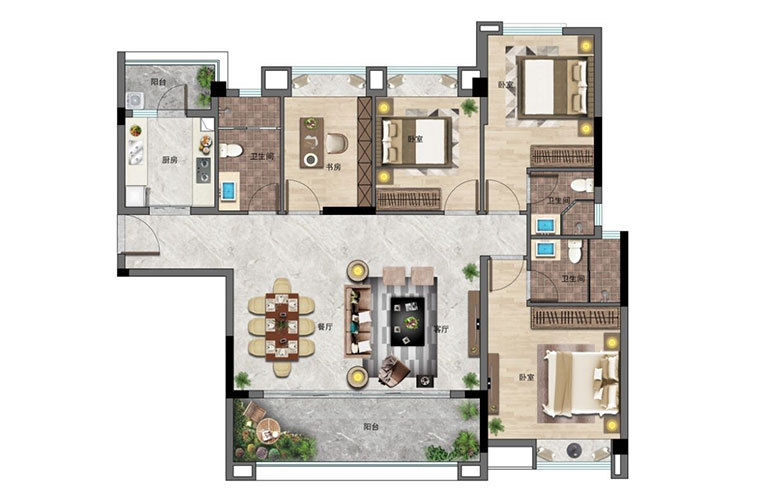 景業(yè)·白鷺洲臨高景業(yè)白鷺洲 4房2廳3衛(wèi) 建面125㎡