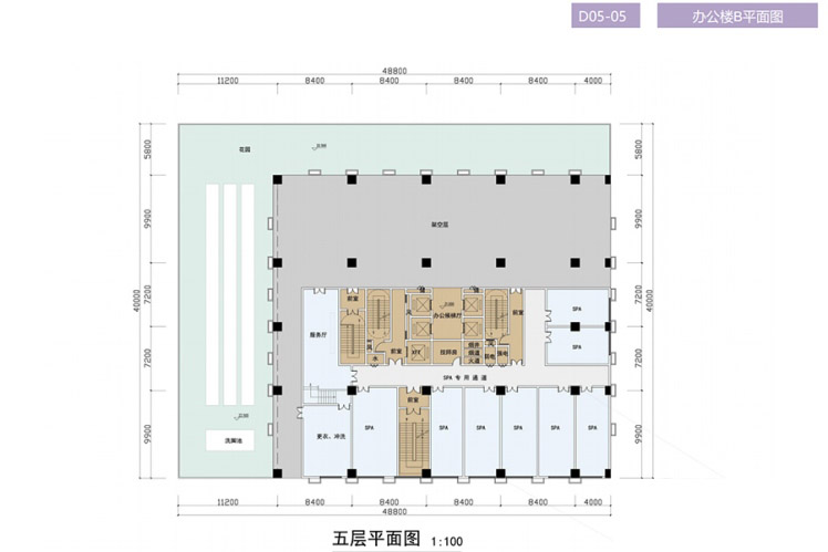 恒福時(shí)代中心辦公B五層平面圖