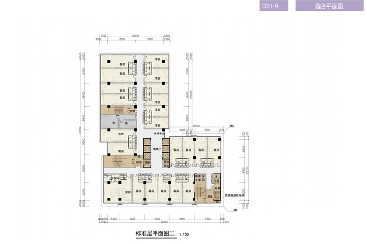 恒福時(shí)代中心酒店標(biāo)準(zhǔn)層平面圖二