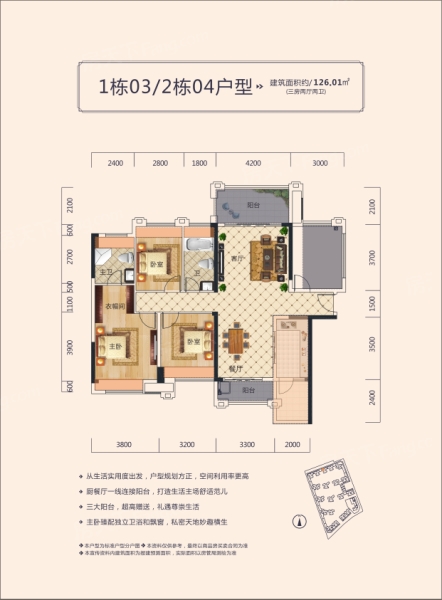 東盟城二期1#03、2#04戶型圖