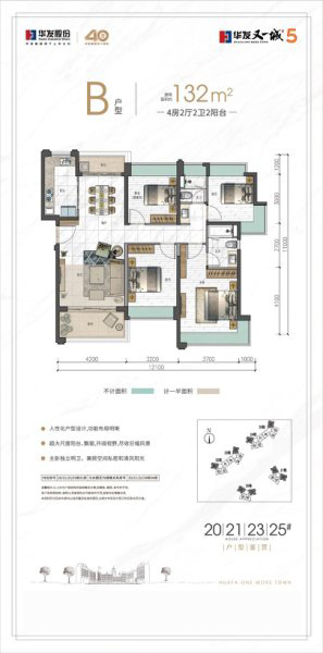 華發(fā)又一城B戶型五期132㎡