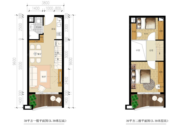 大理洱海福門39㎡戶型