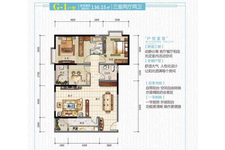 大理納思·城市春天（二期）7棟-G1戶型136.15平