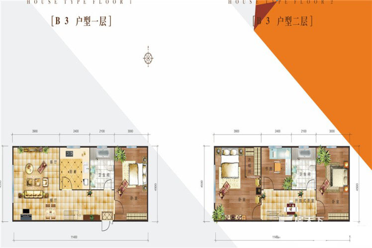 西城一品B3四室兩廳兩衛(wèi)單層68.13平